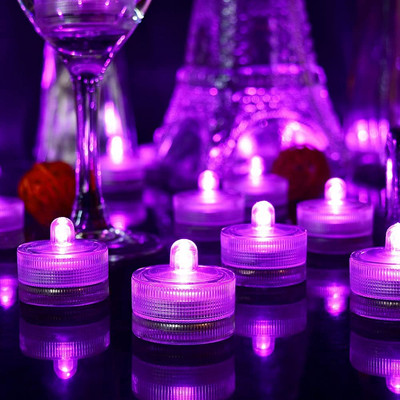 12 vnt. panardinamos LED lemputės povandeninės arbatinės žvakės be liepsnos baterijos maitinamos vazos baseino tvenkinio žibinto vestuvių dekoro apšvietimas