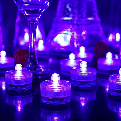 12 vnt. panardinamos LED lemputės povandeninės arbatinės žvakės be liepsnos baterijos maitinamos vazos baseino tvenkinio žibinto vestuvių dekoro apšvietimas