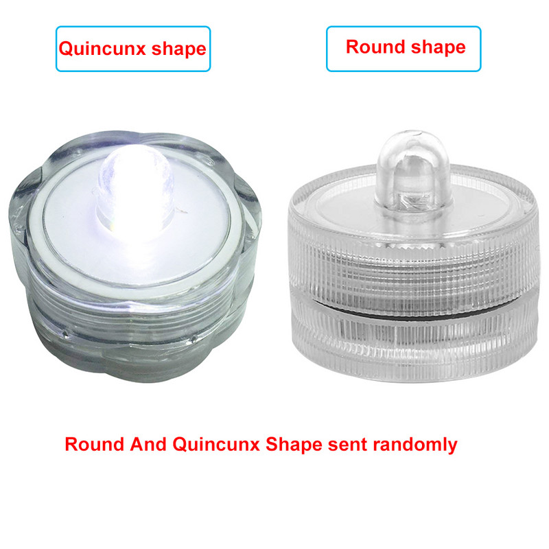 12 vnt. panardinamos LED lemputės povandeninės arbatinės žvakės be liepsnos baterijos maitinamos vazos baseino tvenkinio žibinto vestuvių dekoro apšvietimas