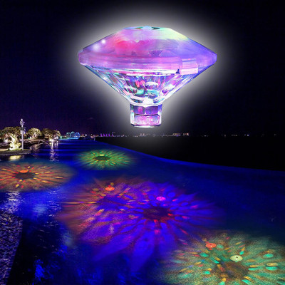 LED úszó medencelámpa gyémánt alakú színes úszólámpa vízálló RGB LED lámpa úszótó akvárium fürdőkád dekorációjához