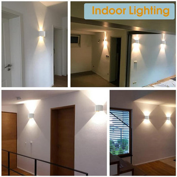 12w Led стенна лампа Алуминиева външна IP65 водоустойчива стенна лампа нагоре надолу за домашно стълбище, спалня, нощно шкафче, баня, коридор, осветление