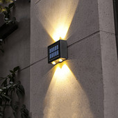 Napenergia töltés kültéri fal LED lámpák fel le villa dekoráció udvar vízálló kert kis éjszakai meleg