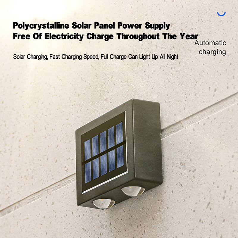 Napenergia töltés kültéri fal LED lámpák fel le villa dekoráció udvar vízálló kert kis éjszakai meleg