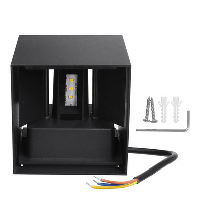 6 LED saulės sieninis šviestuvas lauko vandeniui atsparus aukštyn ir žemyn Šviečiantis apšvietimas Sodo apdaila Saulės šviestuvai Laiptai Tvoros lempa 100-240V