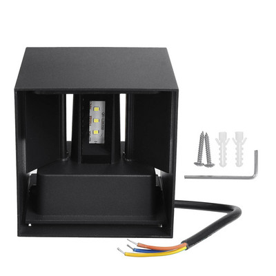 6 LED saulės sieninis šviestuvas lauko vandeniui atsparus aukštyn ir žemyn Šviečiantis apšvietimas Sodo apdaila Saulės šviestuvai Laiptai Tvoros lempa 100-240V