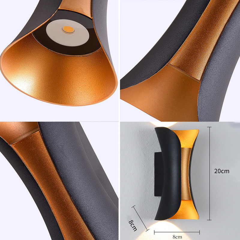 10 W LED kültéri fali lámpa udvari vízálló kreatív fali lámpa egyszerű modern lámpa nappali hálószoba folyosó éjjeli fali lámpa