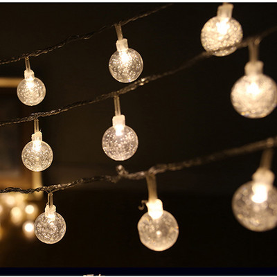 Új 1,5M 3M Fairy Garland LED vízcsepp golyósoros lámpák karácsonyfa esküvőhöz Beltéri dekoráció Valentin napra