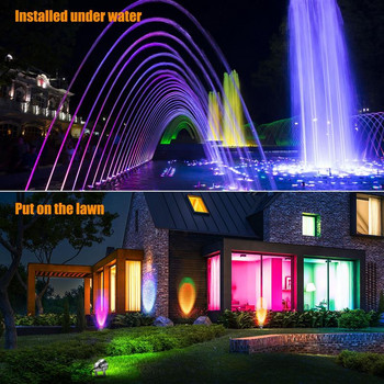 RGB осветителни тела за езера IP65 Водоустойчива светлина за фонтани Подводен пейзажен прожектор с дистанционна димируема потопяема лампа Външна 10W