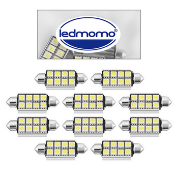 LEDMOMO 10PCS 12V Practical 8 LED 8SMD 5050 42mm Εσωτερικό Φωτιστικό Θόλου για Φωτιστικά Αυτοκινήτων