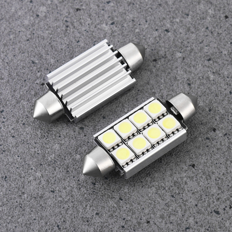 LEDMOMO 10PCS 12V praktičnih 8 LED 8SMD 5050 42mm unutarnje kupolasto svjetlo za osvjetljavanje automobila