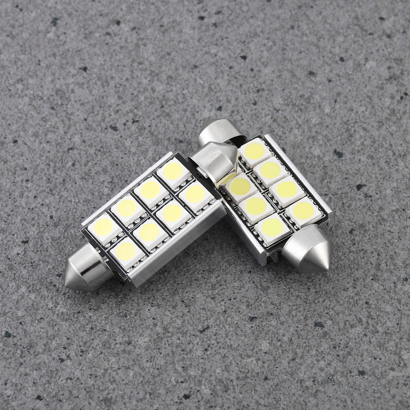 LEDMOMO 10PCS 12V praktičnih 8 LED 8SMD 5050 42mm unutarnje kupolasto svjetlo za osvjetljavanje automobila