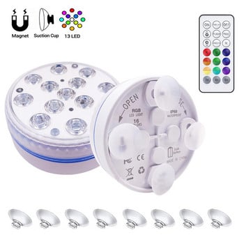 13 LED Diving Light 16-χρωμα Τηλεχειριστήριο Λάμπες πισίνας RGB Dive Light Ανθεκτικό λαμπτήρα LED Υποβρύχιο νυχτερινό φως Μπαταρία