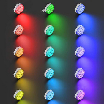 13 LED лампи за гмуркане 16-цветно дистанционно управление Лампи за плувен басейн RGB светлина за гмуркане Издръжлива LED крушка Подводна нощна лампа Батерия