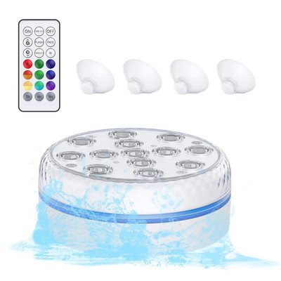 13 LED ronilačka svjetla 16-bojni daljinski upravljač Lampe za bazene RGB ronilačka svjetla Izdržljiva LED žarulja Baterija za podvodno noćno svjetlo