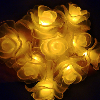 Πλαστικά LED String Lights σε σχήμα τριαντάφυλλου USB Νυχτερινά φωτάκια 10/20 Leds Χριστουγεννιάτικο Φωτιστικό Floral για Διακόσμηση Σπιτιού Γάμου Γάμου