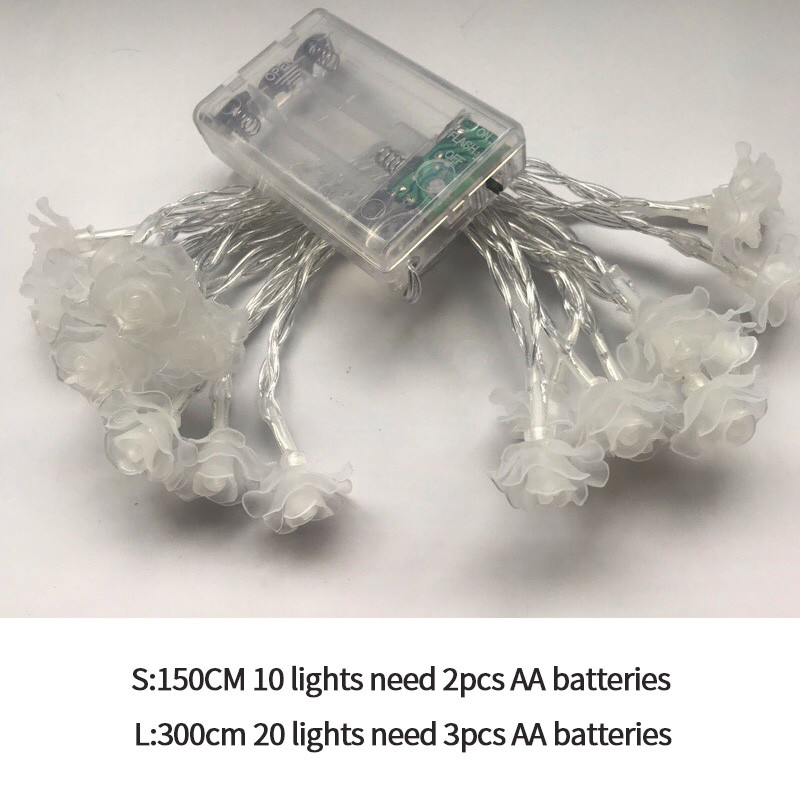 Plastikust LED-stringvalgustid Roosikujulised USB-öövalgustid 10/20 LED-i jõululillevalgusti pulmapeo kodu kaunistamiseks
