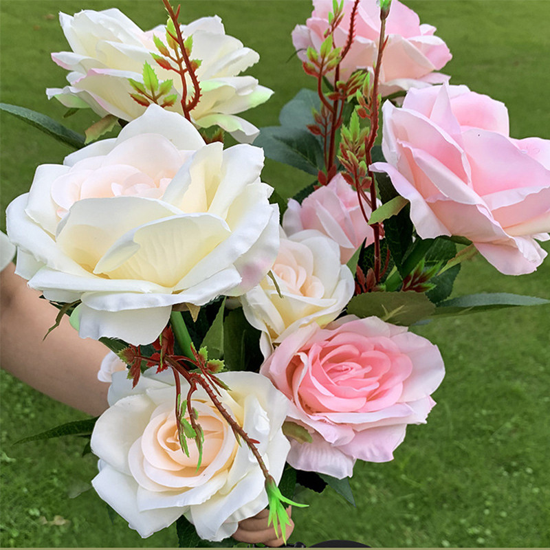 7 krāsu maiņa Saules rožu ziedu lampa LED saules dārza dekorēšana ūdensizturīga āra ainava zāliens Mājas zieds RGB nakts gaismas