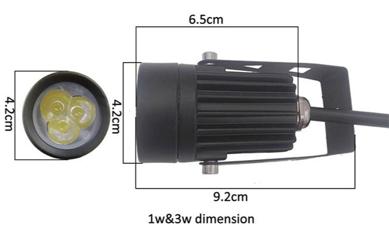 LED zāliena gaismas ceļa apgaismojums LED IP65 ūdensizturīgs āra dārza prožektors Prožektori DC12V AC220V liela jauda 1W 3W ainava
