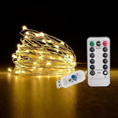5 M/10 M LED Fairy Lights Garland aizkaru lampas tālvadības pults USB stīgu gaismas Jaungada Ziemassvētku dekors mājas guļamistabas logam
