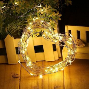 5 M/10M LED Fairy Lights Φωτιστικό κουρτίνας γιρλάντα Τηλεχειριστήριο USB String Lights Πρωτοχρονιάτικο Χριστουγεννιάτικο Διακόσμημα για Παράθυρο κρεβατοκάμαρας σπιτιού