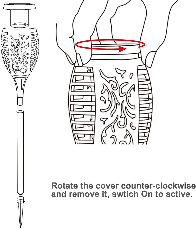 LED-es napelemes lánglámpák kültéri lámpák 12 LED-es napelemes kerti fény villogó lángos fáklyák Pázsit lámpa udvari kerti erkélyhez