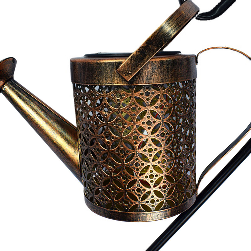 Udatoză solară cu LED-uri, impermeabilă, în aer liber, grădină, curte, lămpi de peisaj, agățate, fier forjat, fierbător de apă, decor