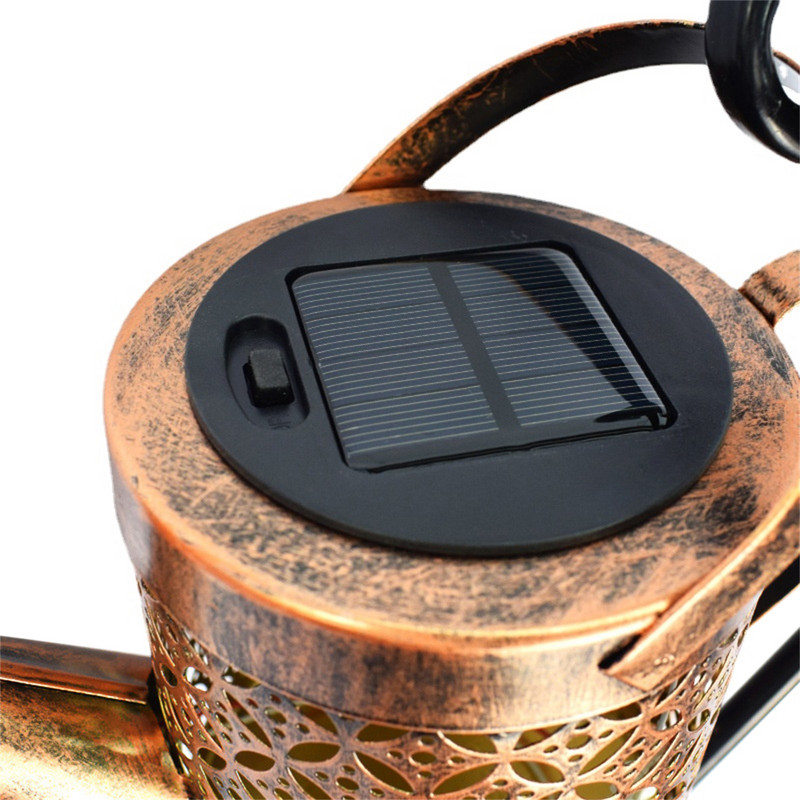 Udatoză solară cu LED-uri, impermeabilă, în aer liber, grădină, curte, lămpi de peisaj, agățate, fier forjat, fierbător de apă, decor