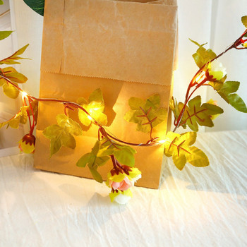 Νεράιδα Τεχνητό Φύλλο Λουλούδι LED String Lights Garland Vine Εσωτερική διακόσμηση Γάμος Πράσινη διακόσμηση Μπαταρία/USB Powered