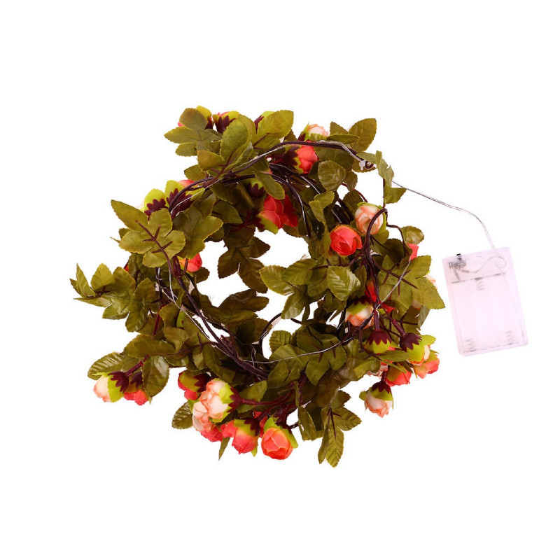 Fairy dirbtinių lapų gėlė LED stygos lemputės girliandos vynmedžio interjero dekoravimas Vestuvių žalia dekoracija Baterija / USB maitinama