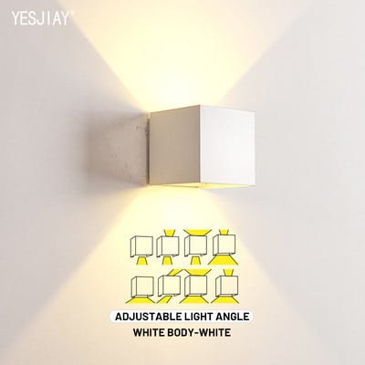 LED aukštyn žemyn sieninis šviestuvas IP65 vandeniui atsparus vidaus ir lauko aliuminio sieninis šviestuvas, montuojamas ant paviršiaus kubo LED sodo verandos šviestuvas