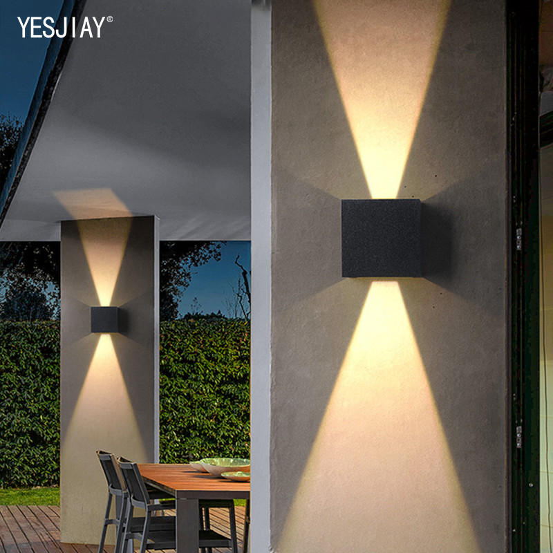 LED aukštyn žemyn sieninis šviestuvas IP65 vandeniui atsparus vidaus ir lauko aliuminio sieninis šviestuvas, montuojamas ant paviršiaus kubo LED sodo verandos šviestuvas