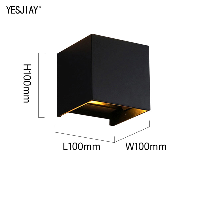 LED aukštyn žemyn sieninis šviestuvas IP65 vandeniui atsparus vidaus ir lauko aliuminio sieninis šviestuvas, montuojamas ant paviršiaus kubo LED sodo verandos šviestuvas