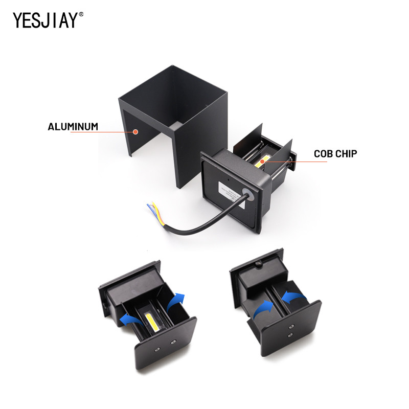 LED aukštyn žemyn sieninis šviestuvas IP65 vandeniui atsparus vidaus ir lauko aliuminio sieninis šviestuvas, montuojamas ant paviršiaus kubo LED sodo verandos šviestuvas