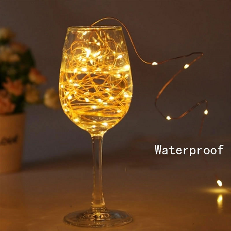 LED Fairy Lights Elemes távirányító Vízálló utcai füzér villogó szentjánosbogár fényfüzér kültéri karácsonyi dekoráció