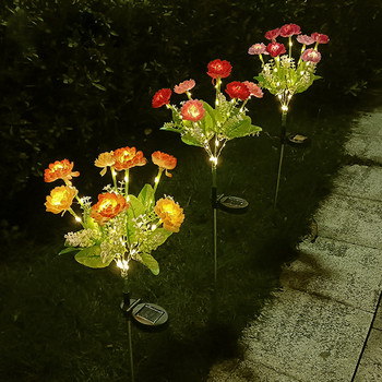 7 Heads LED Solar Simulation Rose Flower Light Διακοσμητικό Σπίτι Ορχιδέα Διακόσμηση Κήπου Φωτιστικό γκαζόν Αδιάβροχο φως τοπίου