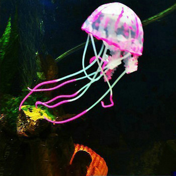 3бр. Флуоресцентни изкуствени медузи за декорация на аквариумни аквариуми Светещи силиконови аксесоари за подводни басейни за медузи