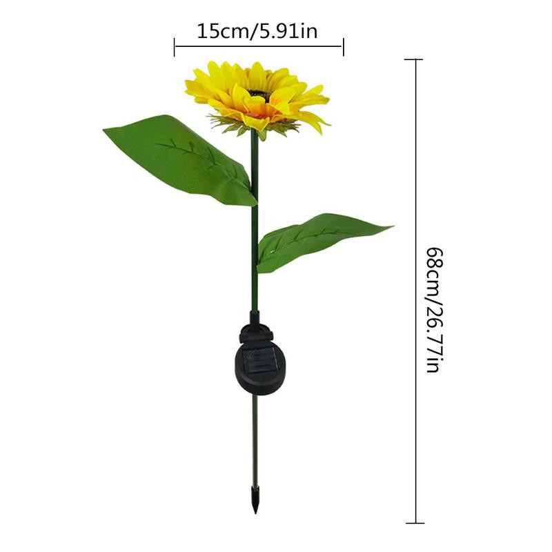 2db napelemes napraforgó fényű kültéri füves lámpa vízálló energiatakarékos kültéri karólámpa kerti pázsitút díszítéshez