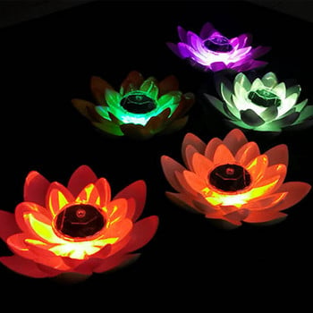 Lotus Lamp Solar Floating Lights Artificiales Para Εξωτερική Πισίνα