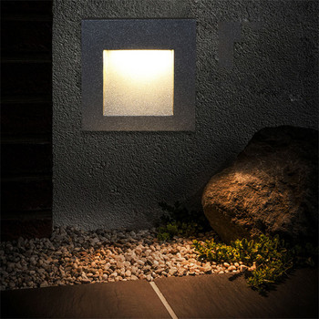 Φωτιστικό σκαλοπατιού Led εξωτερικού χώρου Αδιάβροχο ενσωματωμένο φωτιστικό LED Βίλα Κήπος Διάδρομος τοίχου Γωνιακό φωτιστικό τοίχου Αλουμίνιο
