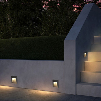 Φωτιστικό σκαλοπατιού Led εξωτερικού χώρου Αδιάβροχο ενσωματωμένο φωτιστικό LED Βίλα Κήπος Διάδρομος τοίχου Γωνιακό φωτιστικό τοίχου Αλουμίνιο