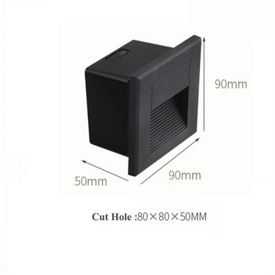 Āra Led Step Stair Light Ūdensnecaurlaidīgs iebūvēts LED Footlight Villa dārza koridors Sienas stūra lampa Alumīnija sienas nakts gaisma