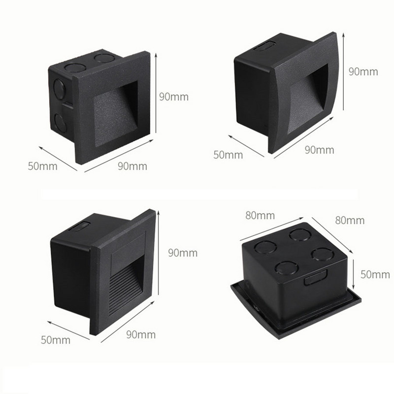 Āra Led Step Stair Light Ūdensnecaurlaidīgs iebūvēts LED Footlight Villa dārza koridors Sienas stūra lampa Alumīnija sienas nakts gaisma