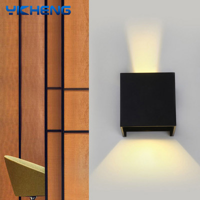 6W 12W LED sienas lampa alumīnija kvadrātveida regulējams leņķis LED RGB sienas lampas pie gultas istabas Guļamistabas dekors mākslas sienas lampa 85-265V