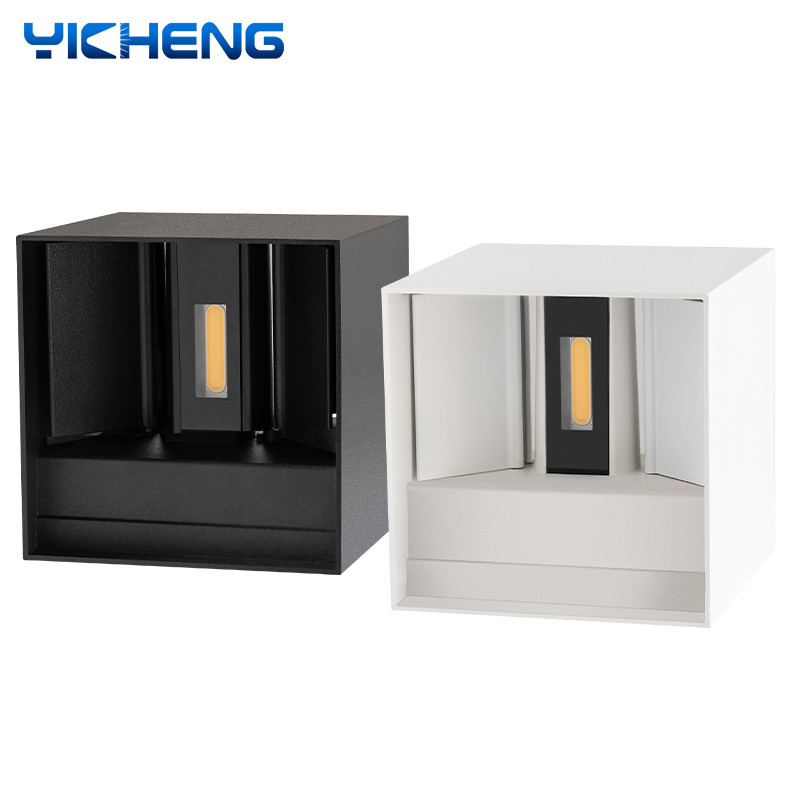 6W 12W LED fali lámpa alumínium négyzet állítható szögű LED RGB fali lámpák éjjeli szoba Hálószoba dekoráció Művészet fali lámpa 85-265V