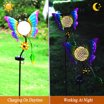 Butterfly Solar Garden Light String Lights Αδιάβροχο LED γιρλάντα Sun Power Εξωτερικό ηλιακό φως για Patio Backyard Lawn Path Light