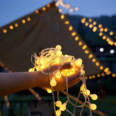 Lumini cu baterie Grădină în aer liber 10/20 Led Glob de cristal Lumini impermeabile pentru cort de camping.