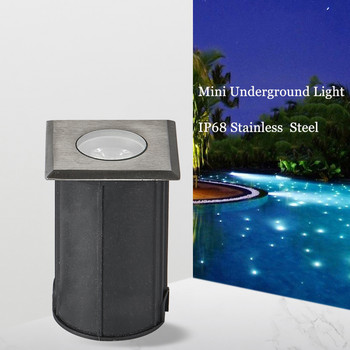 Градинска LED мини подземна пейзажна лампа IP68 Водоустойчива външна 304 неръждаема стомана COB 3W