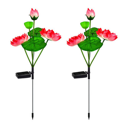 2db 4LED dekoratív lámpák színes gradiens napelemes lótusz udvari füves lámpák világító díszek otthoni dekoráció a terasz park ösvényéhez