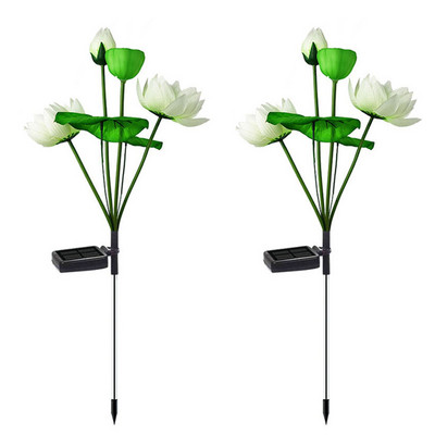 2db 4LED dekoratív lámpák színes gradiens napelemes lótusz udvari füves lámpák világító díszek otthoni dekoráció a terasz park ösvényéhez