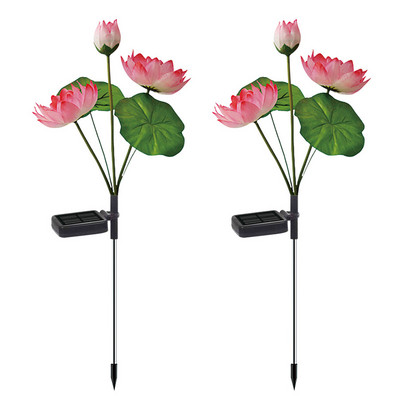 2db 4LED dekoratív lámpák színes gradiens napelemes lótusz udvari füves lámpák világító díszek otthoni dekoráció a terasz park ösvényéhez